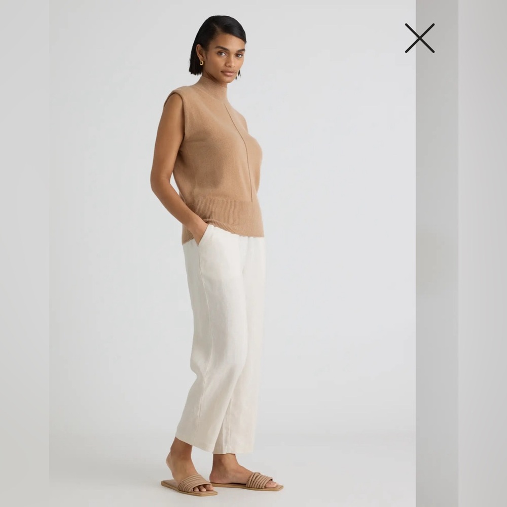 Quince New 100% European Linen Pants Beige L - Picture 3 of 8